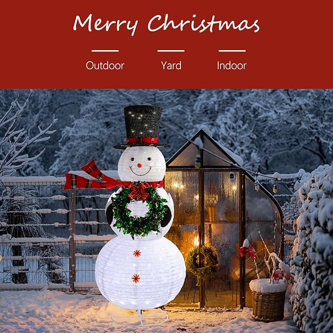 Taman 6ft Christmas Lighted Snowman Decorations Lighted Up Outdoor Lighted Holiday Displays Gift for Christmas Garden Party Yard Porch Decor-Ruum Studio Home