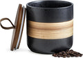 Spice Jars with Lid, Coffee Container Kitchen Food Storage Jars for Spice Sugar Tea Bag, Stackable Decorative Jars for Countertop, Black & 37oz-Ruum Studio Home