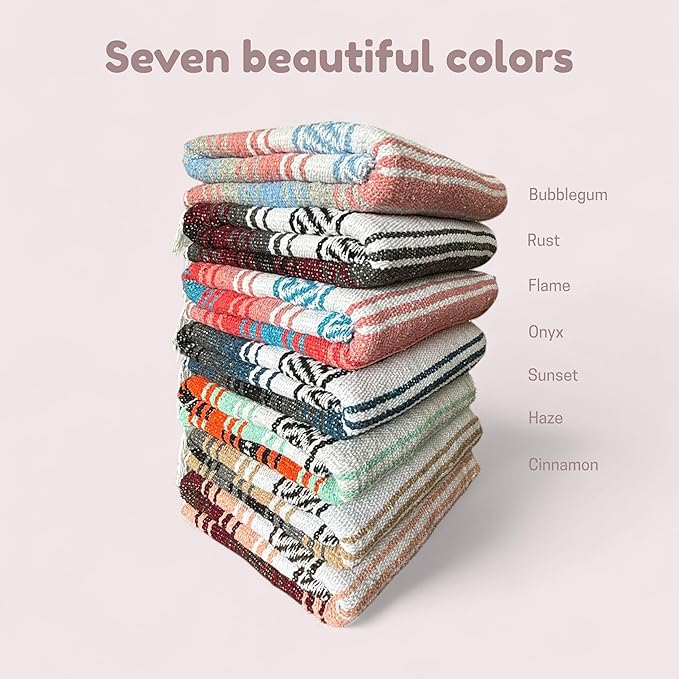 Traditional Handwoven Mexican Blanket, Large Falsa Serape - Soft & Durable - Vibrant Beach, Picnic, Yoga & Camping Mat - Lightweight Boho Throw 70"x50" (Flame)-Ruum Studio Home