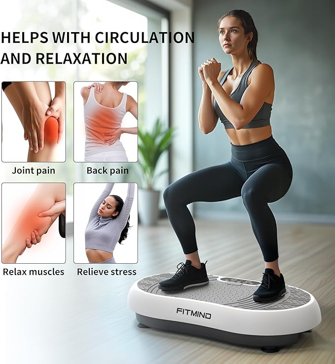 Vibration Plate Exercise Machine, 24" x 14" Extra-Large Vibration Plate for Lymphatic Drainage, Vibration Plates for Weight Loss, Relaxing, Recovery-Ruum Studio Home