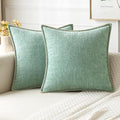 MIULEE Pack of 2 Couch Throw Pillow Covers 20x20 Inch Greyish Green Farmhouse Decorative Pillow Covers with Stitched Edge Soft Chenille Solid Dyed Spring Pillow Covers for Sofa Bed Living Room-Ruum Studio Home