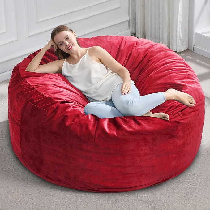 Hobestluk 5FT Bean Bag Chair Giant Bean Bag Chairs for Adults Large Bean Chairs with Removable Cover, Beanbag Chair with Filler, Adult Bean Bag Chairs for Living Room, Bedroom-Ruum Studio Home