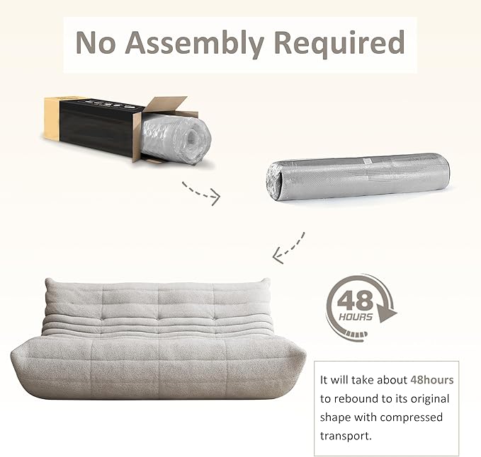 Bean Bag Chair, Oversized Bean Bag Chair for Living Room, Fireside Chair for Adults with Memory Foam Filled, Big Accent Lounge Floor Sofa for Reading, Relax, No Assembly Required. (Grey 3-Seater)-Ruum Studio Home