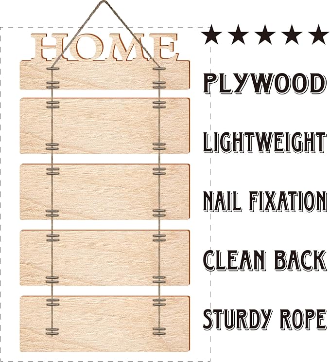 Wooden Collage Panels Home Affirmations Wall Sign- Wall Plaques for Living Room,Bedroom,Dining Room,Bathroom - Multicolor Rustic Family Farmhouse Wall Decor 5pcs-Ruum Studio Home