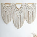 guzhiou large macrame wall hanging - Boho Tapestry Macrame Wall Decor Art- Chic Bohemian Handmade Woven Tapestry Home Decoration for Bedroom Living Room Apartment Wedding Party - 43"x32" (Wood bead)-Ruum Studio Home