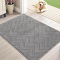 Stiio Dirt Trapper Door Mat 34x59 Inches, Front Doormat Indoor Outdoor Entrance Low Pile, All-Season, All-Weather Absorbent Entry Rug, Washable Non Slip Rug for Entryway, Grey-Ruum Studio Home