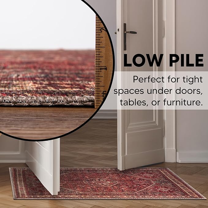 Keen Home Design 2x3 Rug - Machine Washable Entry Rug with Non-Slip Backing, Ideal for Enteryway, Kitchen, Bathroom, Laundry Room - Vintage, Easy Clean, Durable, Low Pile Rug - (2' x 3')-Ruum Studio Home