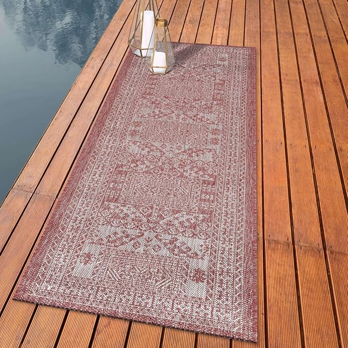 Keen Home Design Terrace Outdoor Runner Rug - 2x6 Washable Indoor/Outdoor Rug for Patio, Kitchen, Balcony, Beach, Garden, Deck and Porch, Size: 2'2"x5'7"-Ruum Studio Home