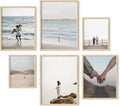 HAUS AND HUES Natural Wood Picture Frames - Set of 6 Frame Sets for Wall Collage, Gallery Wall Frame Set Assorted, Picture Frame Sets for Wall Collage (Two 8x10, Two 11x14, Two 12x16 Beige Frame)-Ruum Studio Home