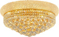 9-Light Crystal Flush Mount Chandelier Ceiling Light Fixture for Living Room Dining Room Bedroom Foyer Entryway Hallway Closet Bathroom (Gold D22)-Ruum Studio Home