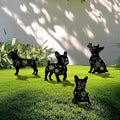 4 Pack Bulldog Metal Garden Decorative Stakes, Weather Proof Puppy Silhouette Statues for Yard, Patio,Outdoor Decor for Bulldog Lovers and Pet Owners-Ruum Studio Home