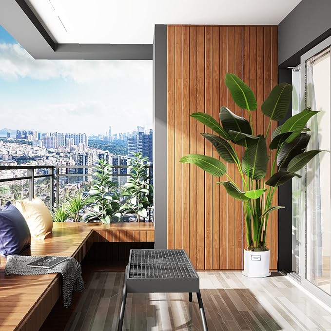 6.5ft Artificial Silk Bird of Paradise Palm Tree (78in) with 17 Trunks Faux Tree and Plastic Nursery Pot, Fake Plant for Office House Farmhouse Living Room Home Decor (Indoor/Outdoor)-Ruum Studio Home