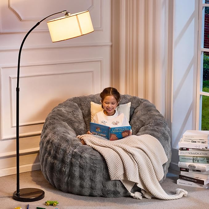 Hobestluk Bean Bag Chair Oversized Bean Bag Chair for Adults Donut-Shaped Large Bean Bag with Spacious Design for Living Room Bedroom or Reading Nook (Bubble Grey)-Ruum Studio Home