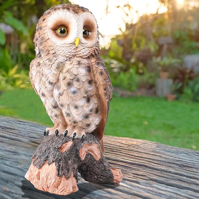 WONDER GARDEN Owl Statue Decor, Outdoor Resin Owl Figurine Sculpture for Home Porch Patio Lawn Yard Decorations or Housewarming Gifts-Ruum Studio Home