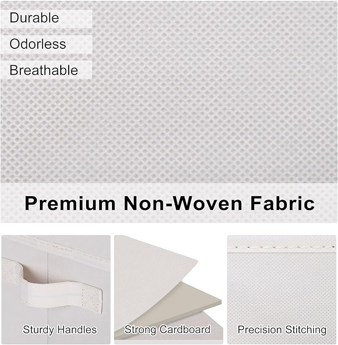 WUIKE 3 Pack Large Fabric Storage Baskets with Cover for Bedroom, Closet Storage Bins with Lids for Clothes, Towel, Blanket, Purse, Hats-Ruum Studio Home