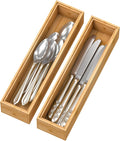 Bamboo Kitchen Drawer Organizer, Stackable Silverware Tray Utensil Organizer Cutlery Holder for Kitchen,Wooden Storage Box for Bathroom, Multi-Use Storage Bins Dividers for Office(12x3x2.5 inch）-Ruum Studio Home