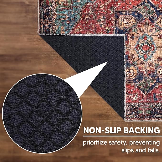 Keen Home Design 2x10 Rug - Machine Washable Runner Rug with Non-Slip Backing, Ideal for Hallway, Entryway, Kitchen, Laundry Room - Vintage, Easy Clean, Durable, Low Pile - (2'6" x 10')-Ruum Studio Home