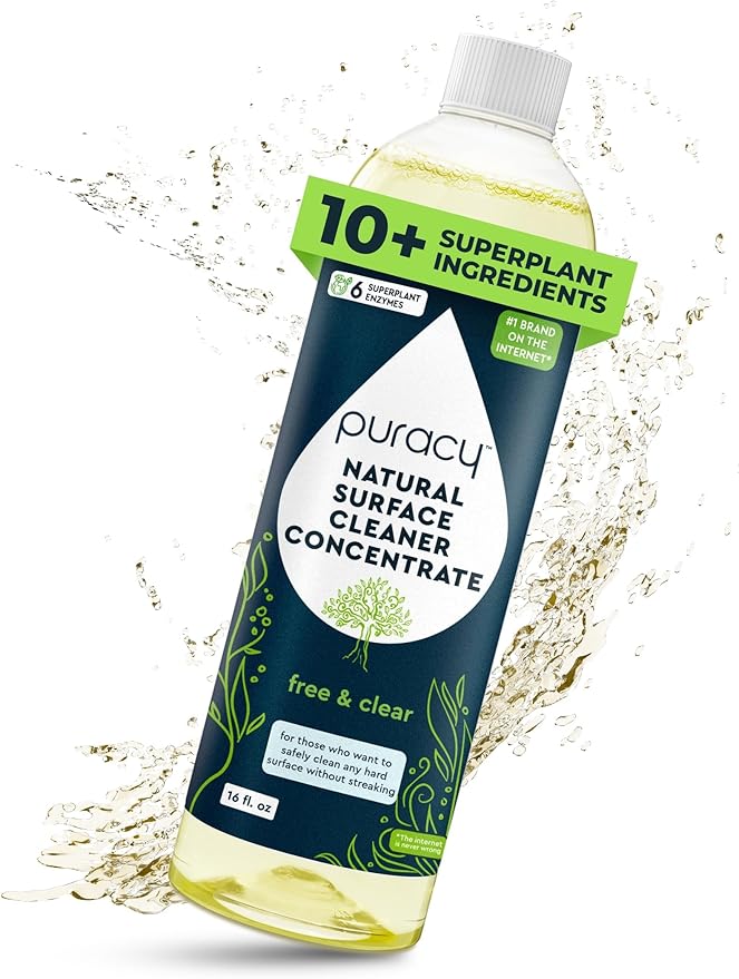 Puracy Multi-Surface Cleaner Concentrate - TikTok Trend Items, Natural All Purpose Cleaning Solution, Plant-Powered Cleaner Must Haves from TikTok Made Me Buy It (Free & Clear, 16 fl oz)-Ruum Studio Home