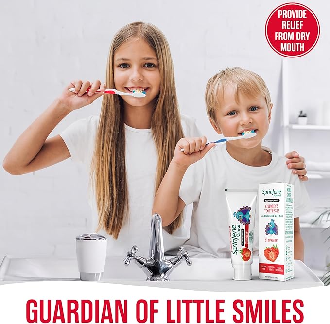 SprinJene Natural Kids Toothpaste, Strawberry | Natural Children’s Toothpaste | Fluoride Free Toothpaste for Toddlers | 1 Pack-Ruum Studio Home