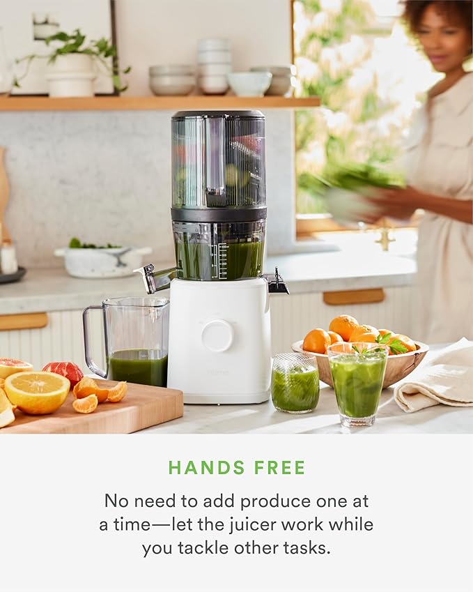 Nama J2 Cold Press Juicer – Self Feeding for Hands-Free Operation with Wide Mouth Hopper for Whole Recipe Loading, Zero Waste Masticating Juicer For More Juice, Less Pulp – Easy Cleanup & Assembly-Ruum Studio Home
