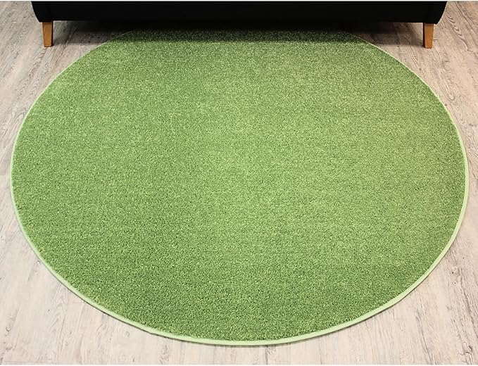 KOECKRITZ Soft and Colorful Kids Classroom Area Rugs (Passes Flammability Pill Test) Many Sizes and Bright Colors to Select from (12' Round, Lime)-Ruum Studio Home