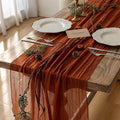 3pcs Fall Terracotta Table Runner Rust Gauze Rustic Cheesecloth 120 Inch 10 FT for Wedding Baby Shower Bridal Shower Birthday Engagement Garden Party Sheer Boho Thanksgiving Decorations-Ruum Studio Home