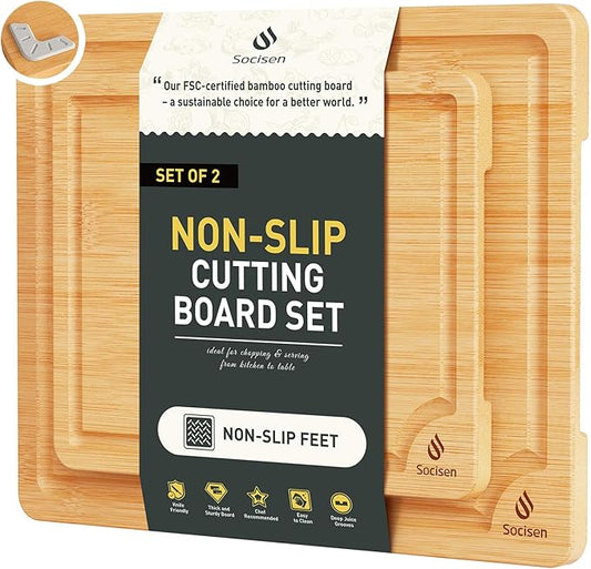 Bamboo Cutting Board Set Non Slip Feet Over Sink Chopping Board Christmas Xmas Birthday Day Gifts Ideas Grandmother Gigi Granny Nana Glamma Mawmaw Yaya Abuela Abuelita Mamaw Mimi Nonna Oma Meme-Ruum Studio Home