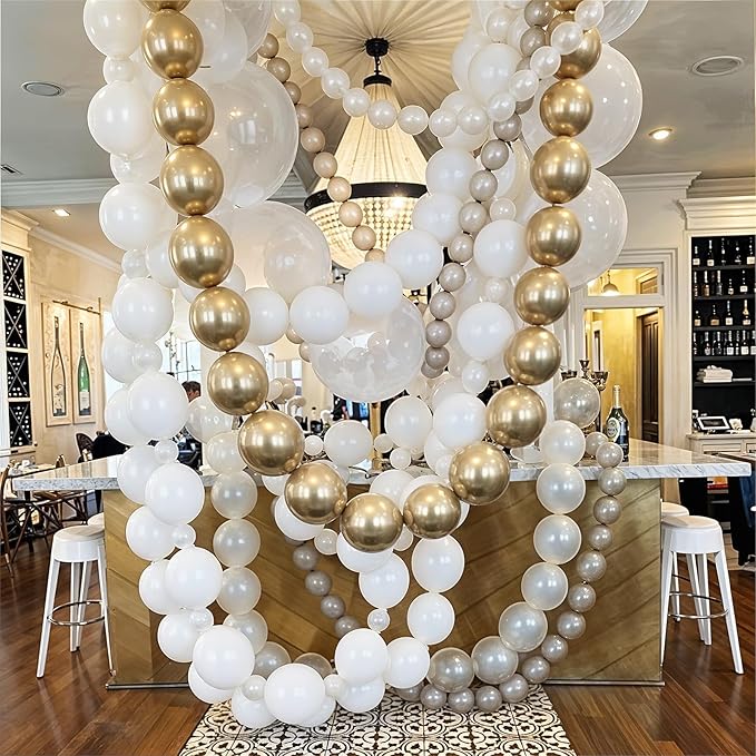 White Quick Link Balloons - 100PCS Linking Balloons for Wedding, Birthday, Baby Shower, Engagement, Graduation Party Decorations (10inch)-Ruum Studio Home
