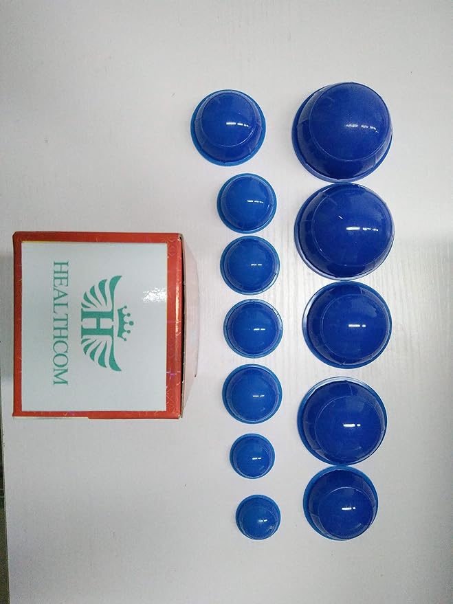 12 Pcs Silicone Massage Cupping Set Vacuum Cupping Acupuncture Cupping Therapy Set Professional Body Massage Cup Set Vacuum Massage Cupping for Pain Relief Muscle Relaxation,Pack of 12-Ruum Studio Home