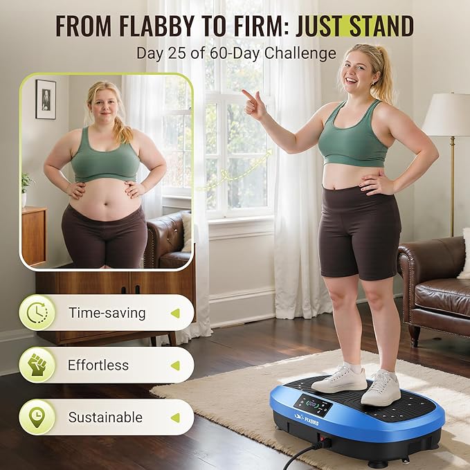 FLYBIRD Vibration Plate Exercise Machine, 120 Adjustable Speed High Intensity Vibration for Muscle Toning Weight Loss Lymphatic Drainage, Full Body Workout Vibration Plate Ideal for Fitness & Recovery-Ruum Studio Home
