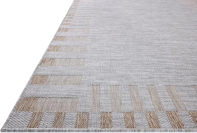 Loloi Amber Lewis Topanga Collection TOP-08 Silver/Natural 3'-11" x 5'-11" Indoor/Outdoor Accent Rug-Ruum Studio Home