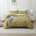 ABREEZE Paisley Bedding Sets 3Pcs Brushed Cotton Duvet Cover Set King Size Rustic Damask Green Floral Comforter Cover with Zipper Closure Boho Bedding Collections-Ruum Studio Home