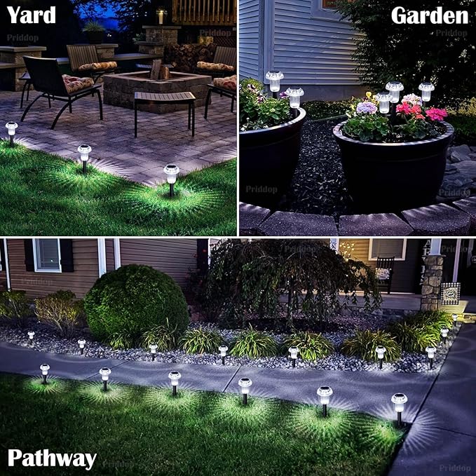 Solar Lights Outdoor Pathway Waterproof 8 Pack Cold White LED Acrylic Mushroom Decorative Garden Lights for Yard Landscape Patio Outside Decor-Ruum Studio Home
