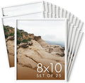 HAUS AND HUES 8x10 White Metal Picture Frames - Features Premium Aluminum, Vertical & Horizontal Hang, Shatterproof Plexiglass - Perfect for Home, Room, Office (8x10 in, White, Set of 25)-Ruum Studio Home
