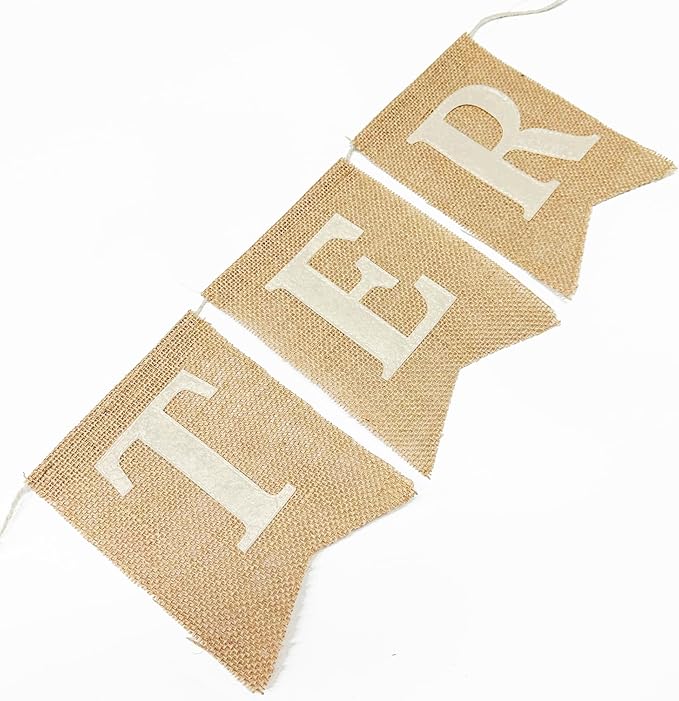 Easter Party Decorations Burlap Rabbit Bunny 3D Felt Egg with Wood Beads Garland Felt Easter Sign Burlap Pennant Banner Flag with Pastel Ribbon for Easter Spring Birthday Baby Shower Party Supplies-Ruum Studio Home