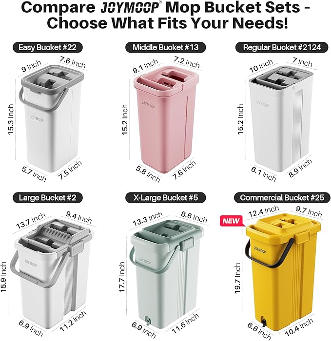 JOYMOOP Mop and Bucket with Wringer Set for Home, Flat Mop and Bucket System, Mops for Floor Cleaning and Wall Cleaner, with 3 Reusable Microfiber Mop Pads-Ruum Studio Home