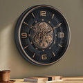 20in Large Real Moving Gears Wall Clock for Living Room, Battery Operated Wall Clocks Decorative Vintage, Home Office Clock, Gift for Family, Friends-Ruum Studio Home
