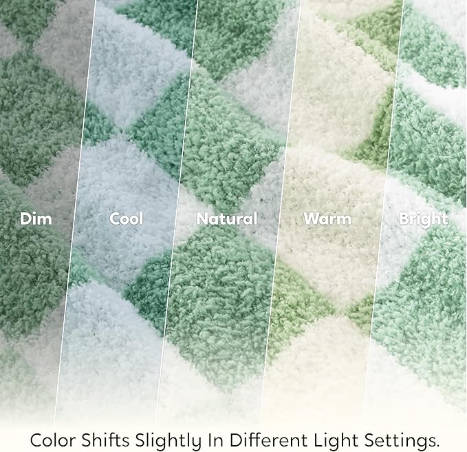 Joiedomi Twin Blanket for Couch, Sage Green Checkered Knitted Blankets Gifts for Women Mom Girls, Cozy Cute Soft Throw Home Room Decor Aesthetic Women Mothers Birthday Gifts 60x80 Inches-Ruum Studio Home