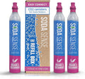 Soda Sense Easy Connect 60L CO2 Exchange Canister – 3 Pack, Replacement for Quick Connect Cylinder – Compatible with SodaStream PINK Snap-On Machines ONLY, Including ART, TERRA, ENSO & DUO-Ruum Studio Home