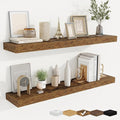 fuqing Floating Shelves for Wall, Bathroom Shelf Wall Mounted for Storage, Shelves with Invisible Bracket for Bedroom, Kitchen, Living Room, Farmhouse Small Book Shelf, 40 Inch Set of 2, Rustic Brown-Ruum Studio Home