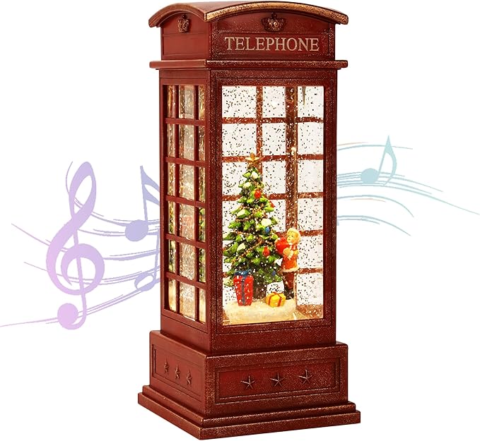 House & Garden Decoration,Christmas Lantern with 8 Pieces of Music,Sparkling Crystal Keep Circling Around The Snowman Families Music Box as a (Christmas Child)-Ruum Studio Home