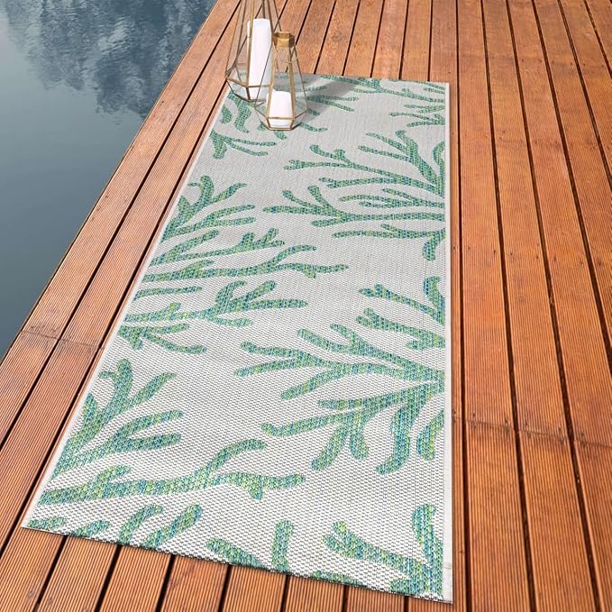 Keen Home Design Terrace Outdoor Runner Rug - 2x10 Washable Indoor/Outdoor Rug for Patio, Kitchen, Balcony, Beach, Garden, Deck and Porch, Size: 2'2"x9'11"-Ruum Studio Home