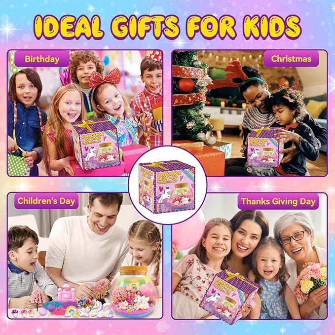 Unicorn Terrarium Crafts Kit for Kids-LED Night Light Up & Remote Unicorn Birthday Gifts Toys for Girls Ages5 6 7 8 9 10 Year Old-Christmas Gifts for Girls-Ruum Studio Home