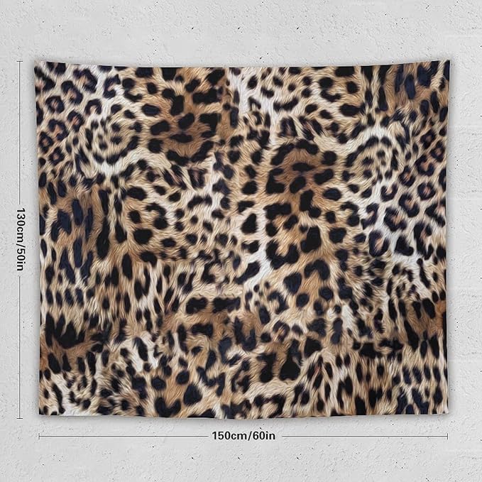 HZOHNAGO Leopard Print Tapestry Nature Wildlife Vintage Cheetah Fur Spot Animal Skin Wild Animals Spots Printed Wall Tapestry Painting Wall Hanging for Bedroom Living Room Dorm 60" W x 50" H-Ruum Studio Home