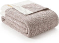 Snuggle Sac Taupe Blankets Twin Size, Reversible Super Soft Bed Blanket Warm Cozy Knit Fuzzy Plush Lightweight Blankets for Bed, Sofa, Living Room, Hotel, Heather Taupe, 60x80 inches-Ruum Studio Home