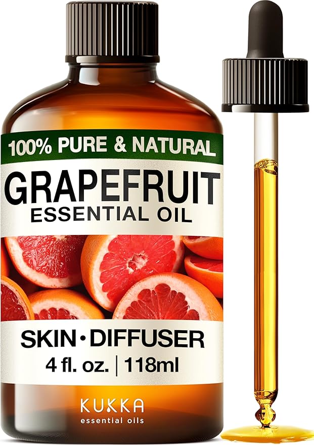 Kukka Grapefruit Essential Oil for Skin - 4 Fl Oz - 100% Natural Aromatherapy Grapefruit Oil for Diffuser & Hair - Soap Making Scent & DIY-Ruum Studio Home