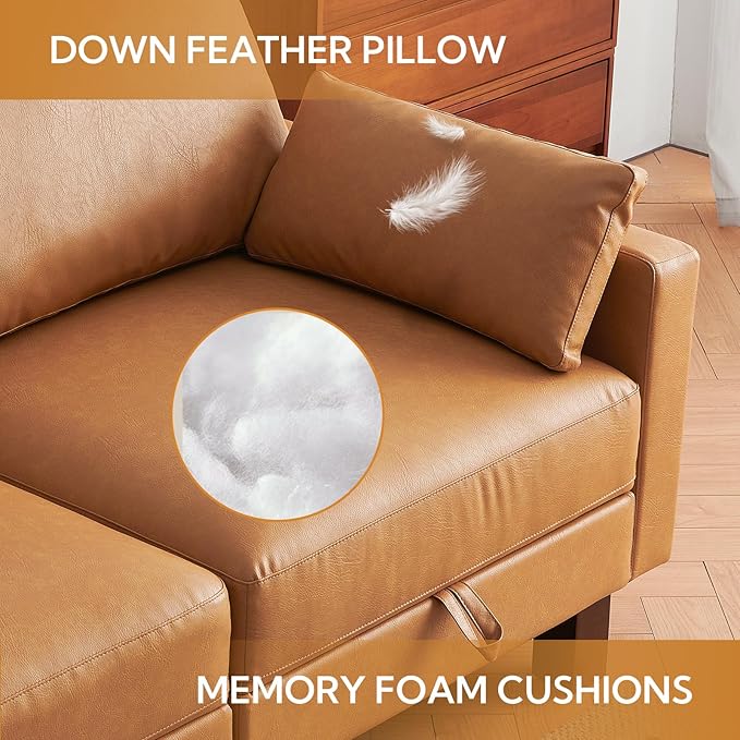 Faux Leather Modular Sofa, Module A-Ruum Studio Home