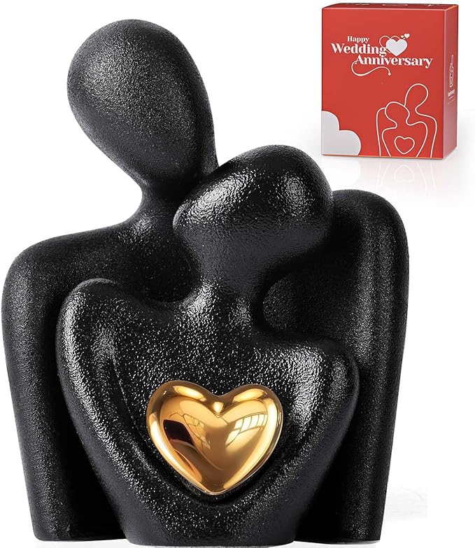 XMGZQ Mini Couple Statue Tv Stand Decor Items for Living Room Home Decor,Bedroom Decor for Couples Sculpture for Anniversary Wedding,Love Gifts for Couples 2025,Knick Knacks for Shelves-Ruum Studio Home