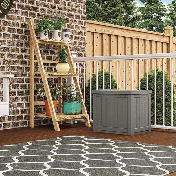 Suncast SS500ST 22 Gallon Small Resin Outdoor Patio Storage Deck Box (4 Pack)-Ruum Studio Home