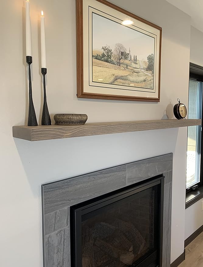 joelsantiques 72 Inch Wooden Floating Shelves for Wall - 72x6x2 in - Made of Natural Wood - Long Heavy Duty Rustic Wall Shelves for Bedroom - Perfect for Living Room, Kitchen - Gray-Ruum Studio Home